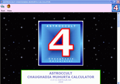 Astroccult Chaughadia Muhurta Calculator screen shot